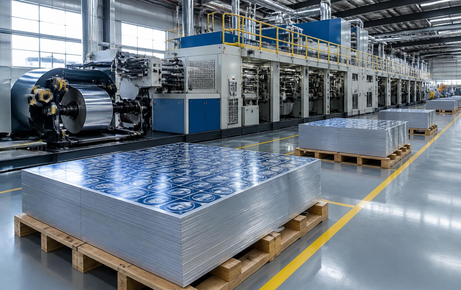 Sheet metal stock and conversion lines on the ACM plant floor